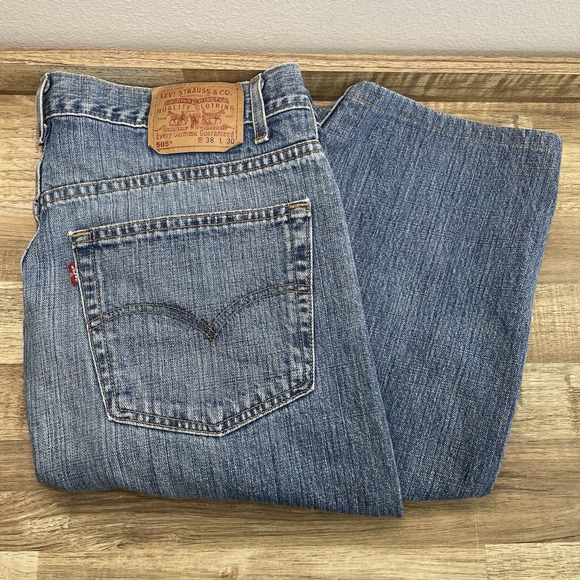 Levi's Other - Levis 505 Straight Denim Jeans Mens Tag‎ 38x30 - Actual 37x27
